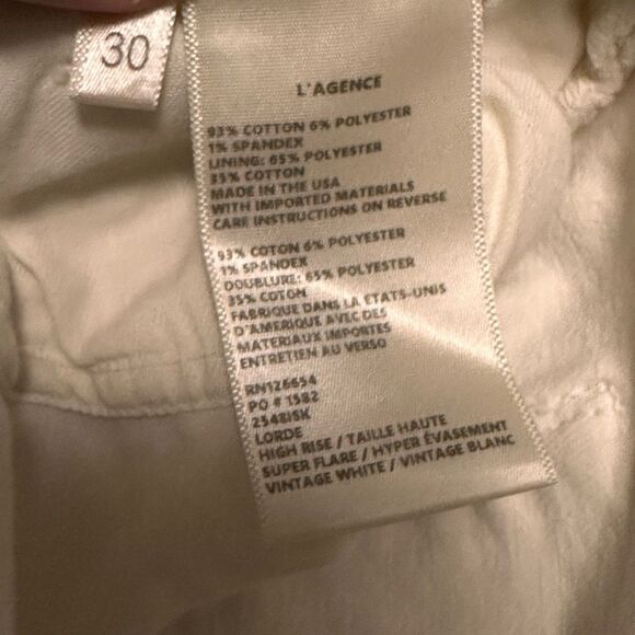 L’ AGENCE  Lorde Super high rise flare vintage white jeans - Picture 9 of 14